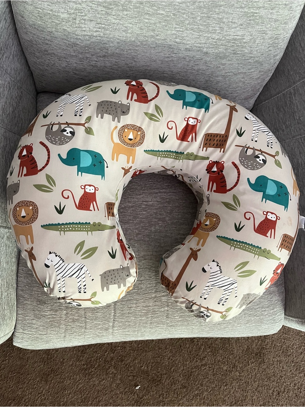Bobby Baby Nursing Pillow with Cover - Safari Animal Print